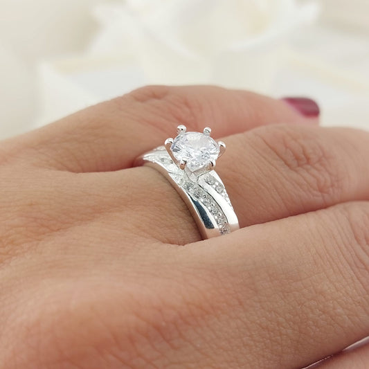 Anillo Compromiso CZ 6mm 3.2g Plata 925 26873