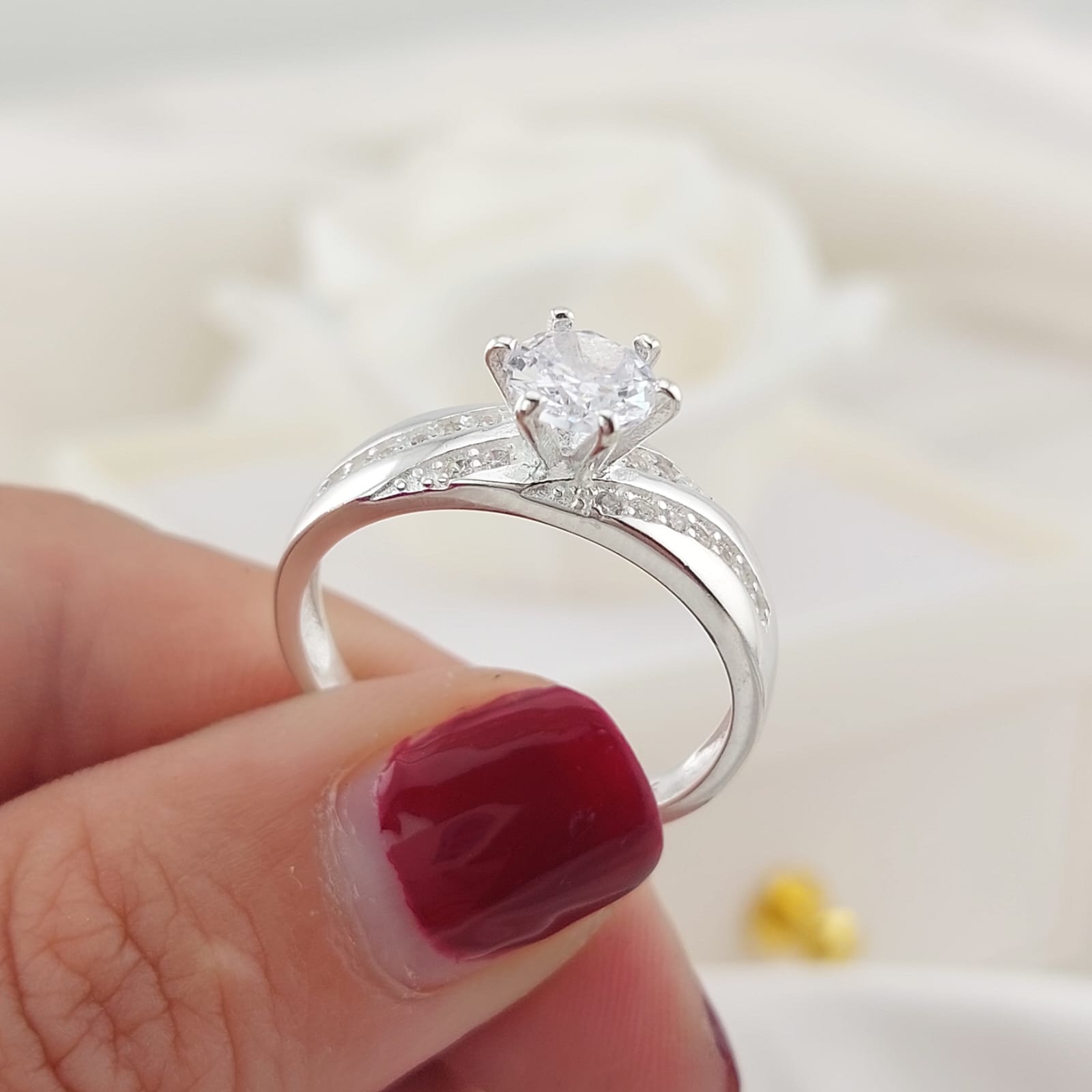 Anillo Compromiso CZ 6mm 3.2g Plata 925 26873
