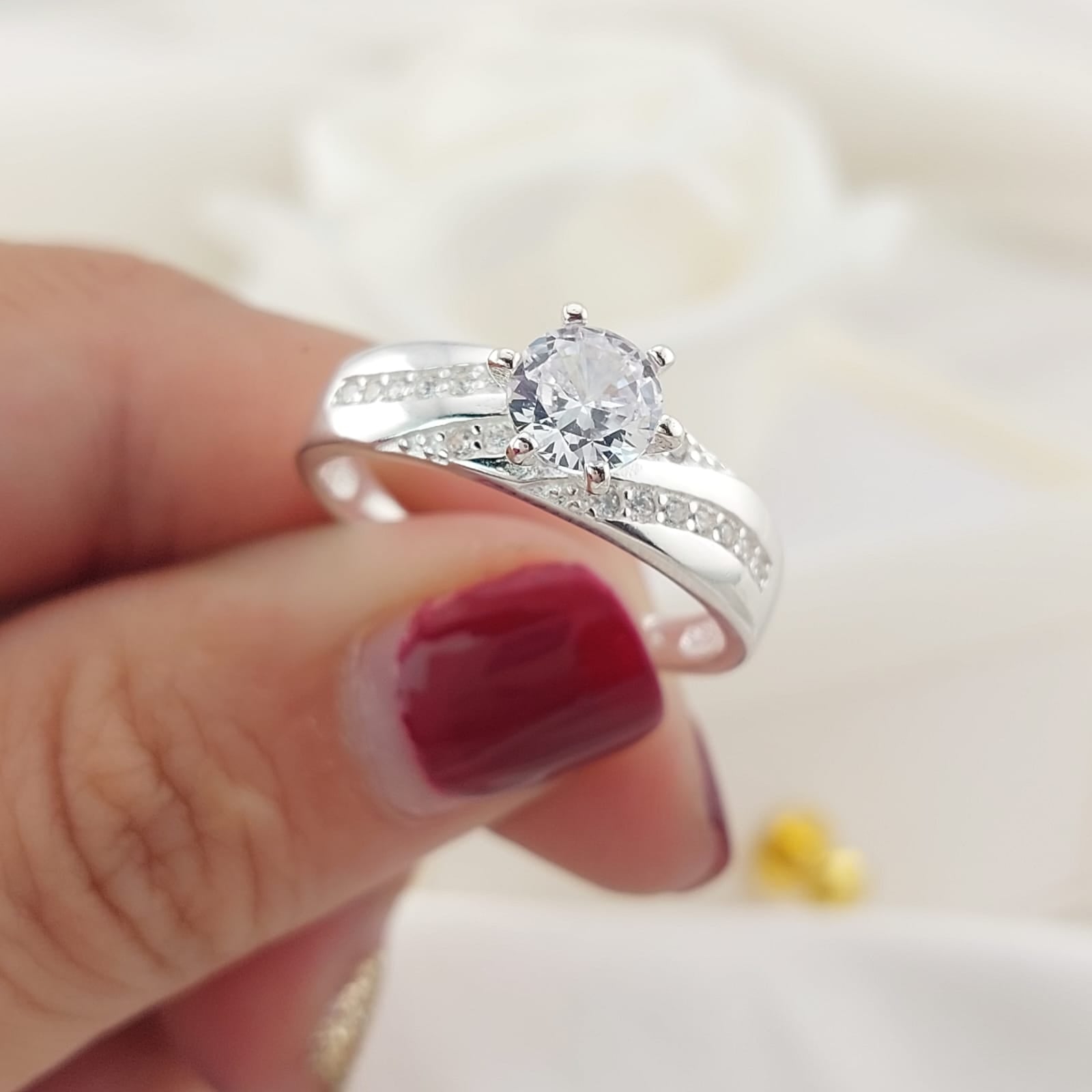 Anillo Compromiso CZ 6mm 3.2g Plata 925 26873