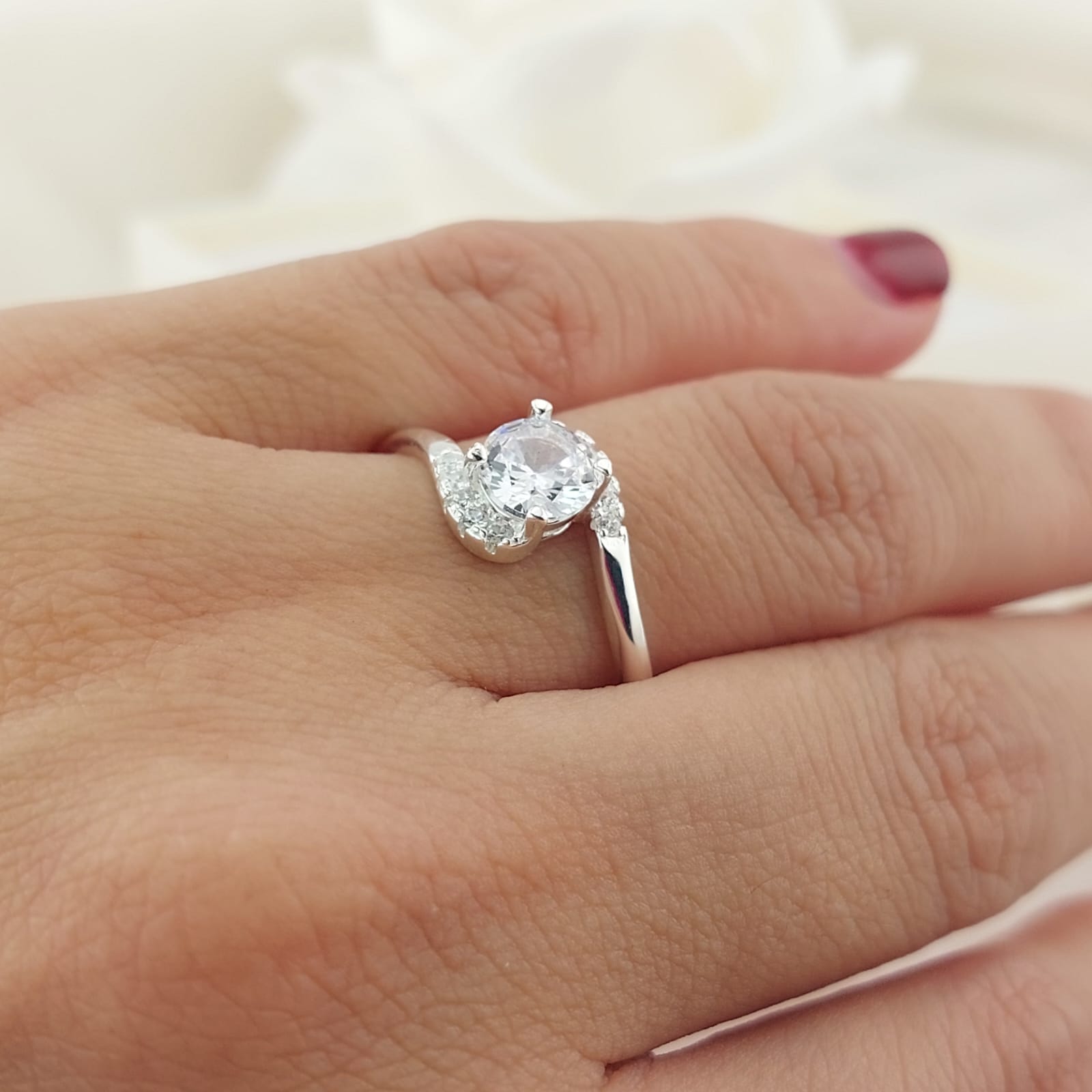 Anillo Compromiso CZ 6mm Plata 925 26866