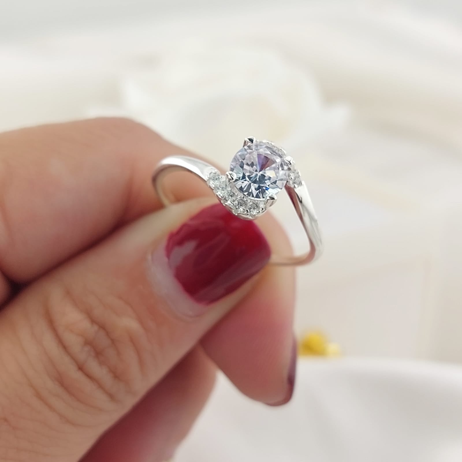 Anillo Compromiso CZ 6mm Plata 925 26866