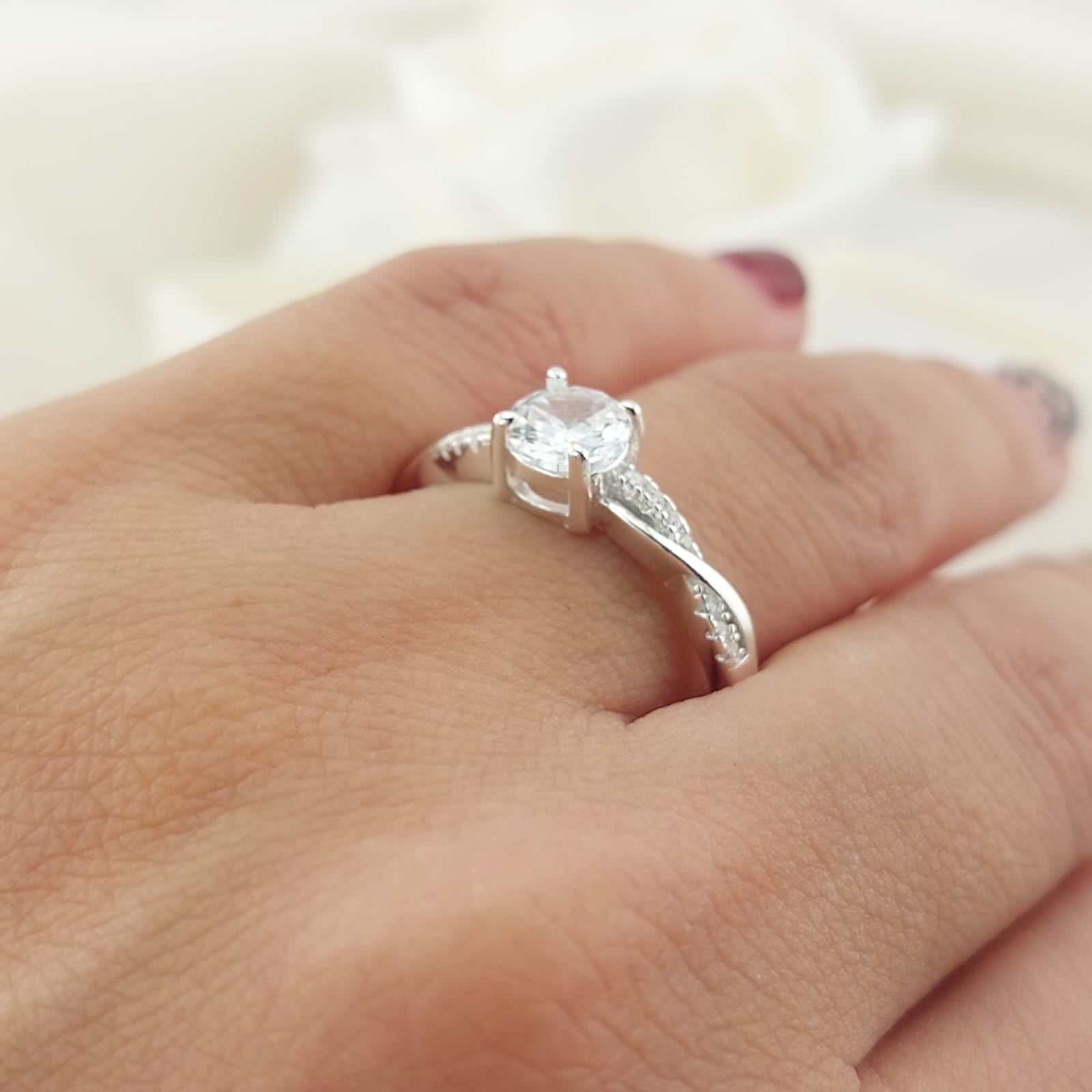 Anillo Compromiso CZ 6mm Plata 925 26862