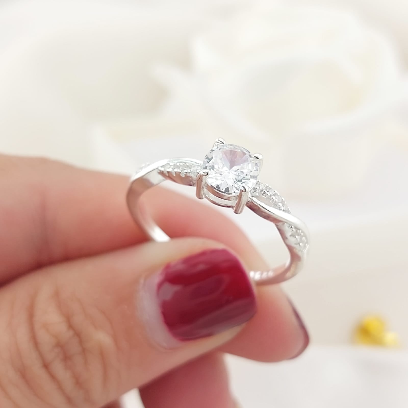 Anillo Compromiso CZ 6mm Plata 925 26862