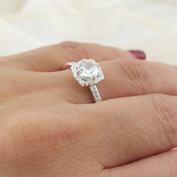 Anillo Compromiso CZ 6mm 2.8g Plata 925 26874