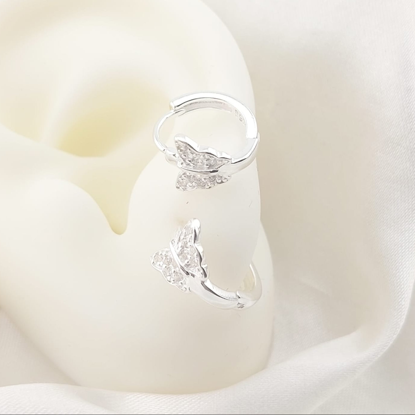 Huggies Mariposa 13mm Plata 925 26909