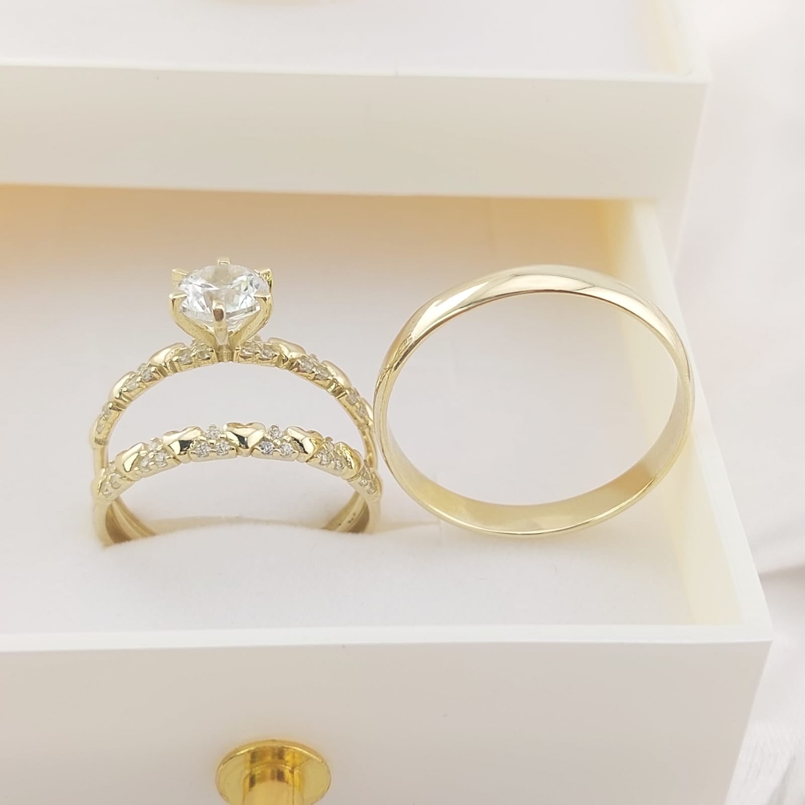 Anillos Trío Matrimonio Oro 10k 5.0g 26971