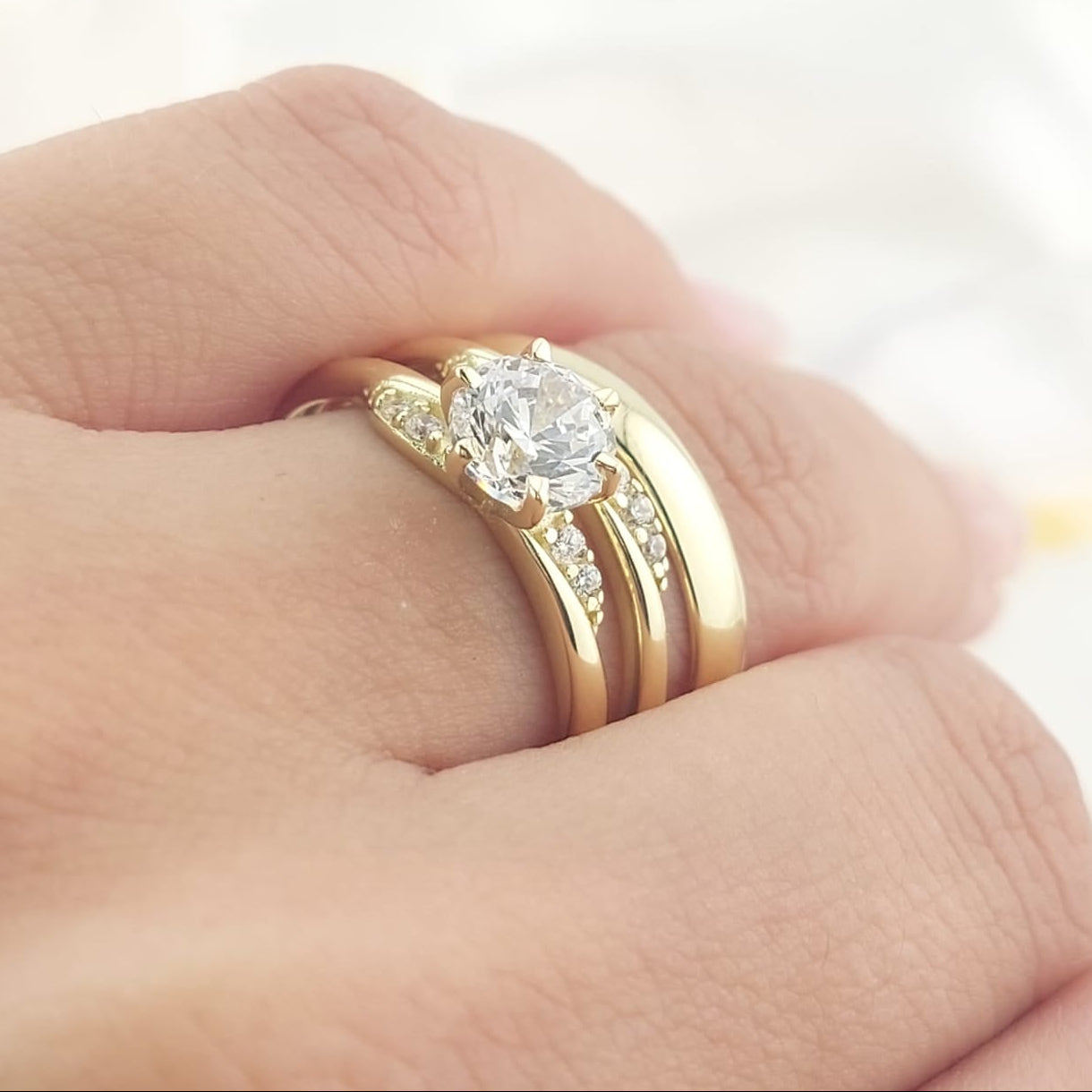 Anillos Trío Matrimonio Oro 10k 4.3g 26972