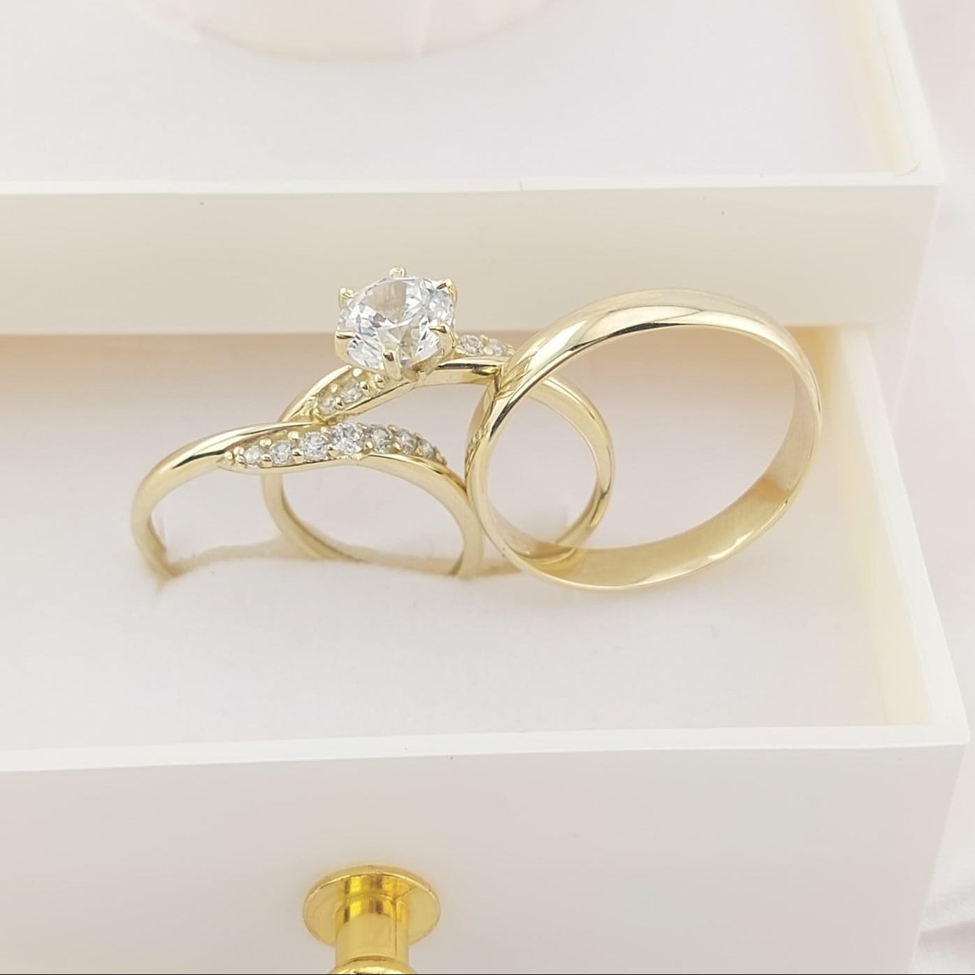 Anillos Trío Matrimonio Oro 10k 4.3g 26972