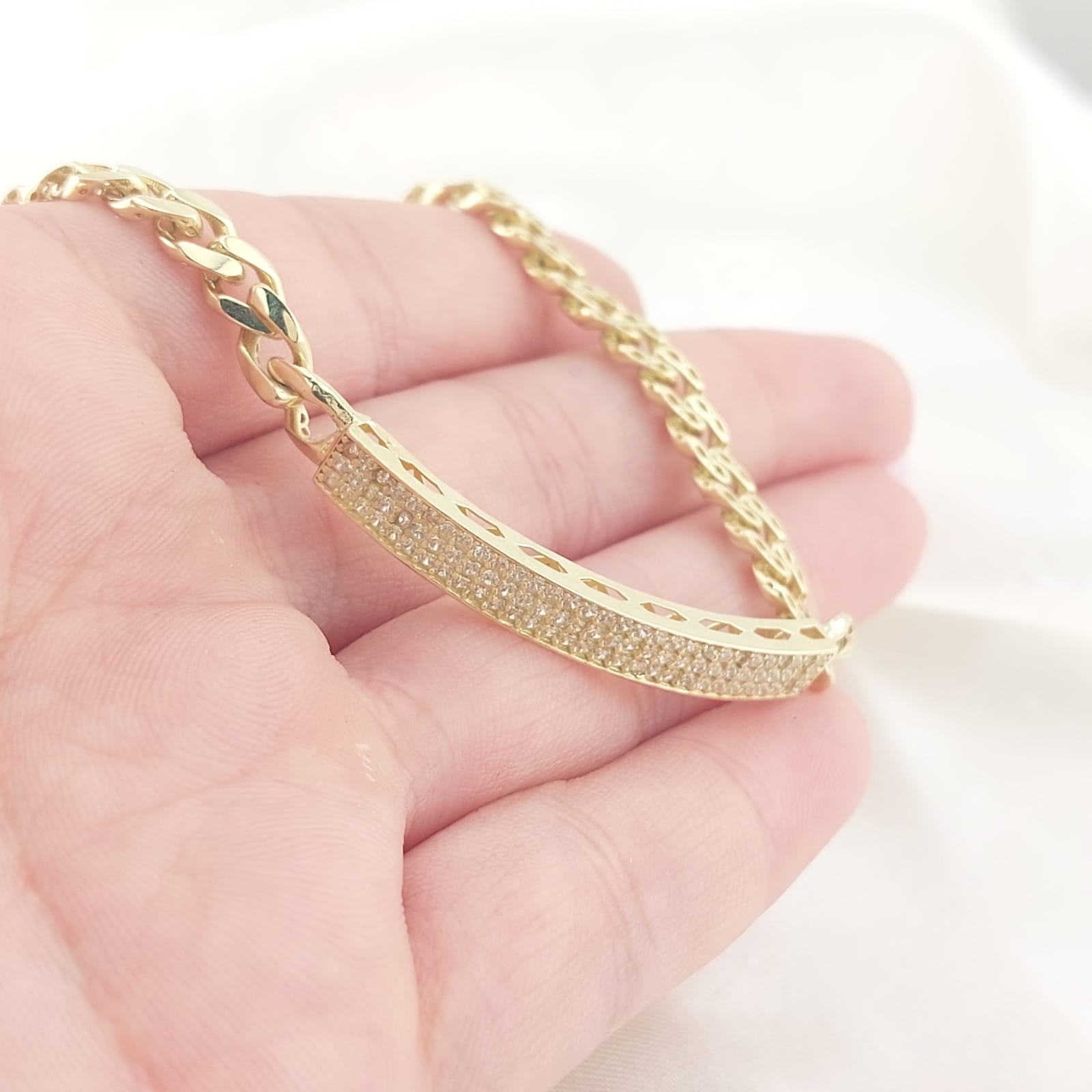 Pulsera Dama 18cm Piedras CZ Oro 10k 26970