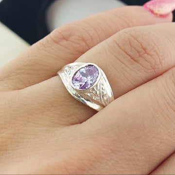 Anillo Graduación Liso Piedra 8x5 Plata 925 27000