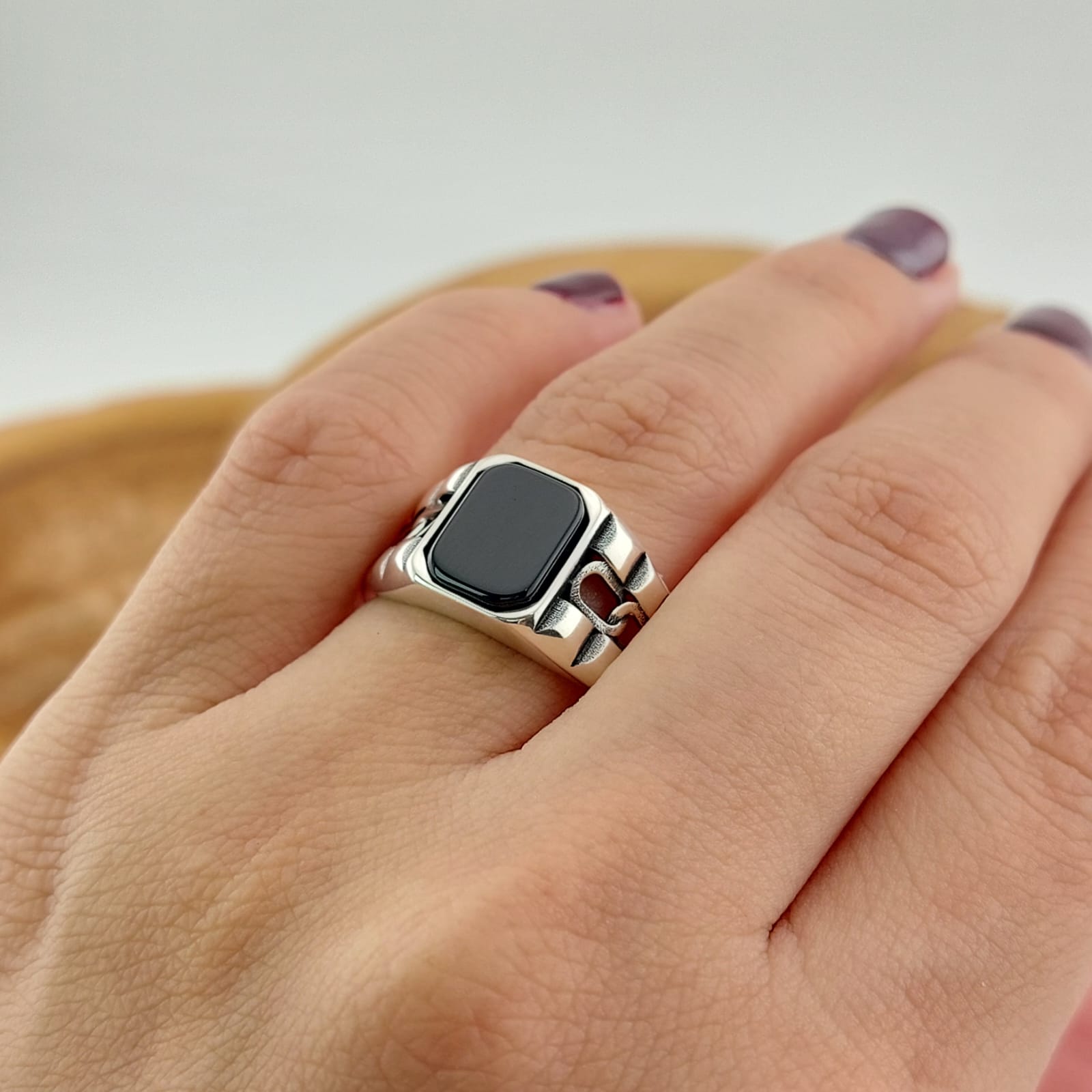 Anillo Hombre Ónix Plata 925 27182
