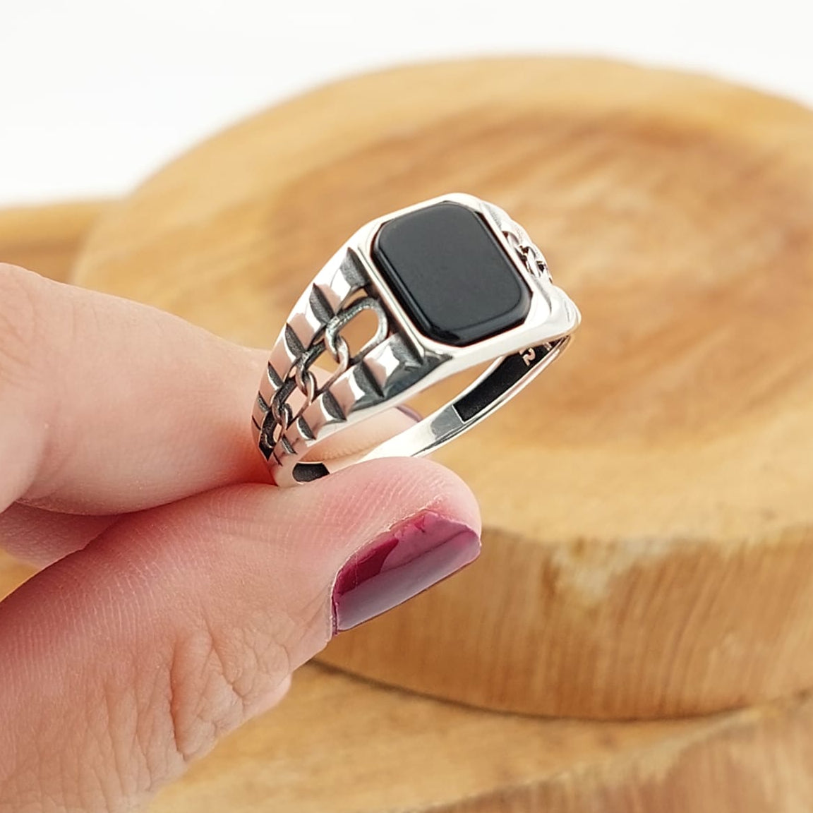 Anillo Hombre Ónix Plata 925 27182