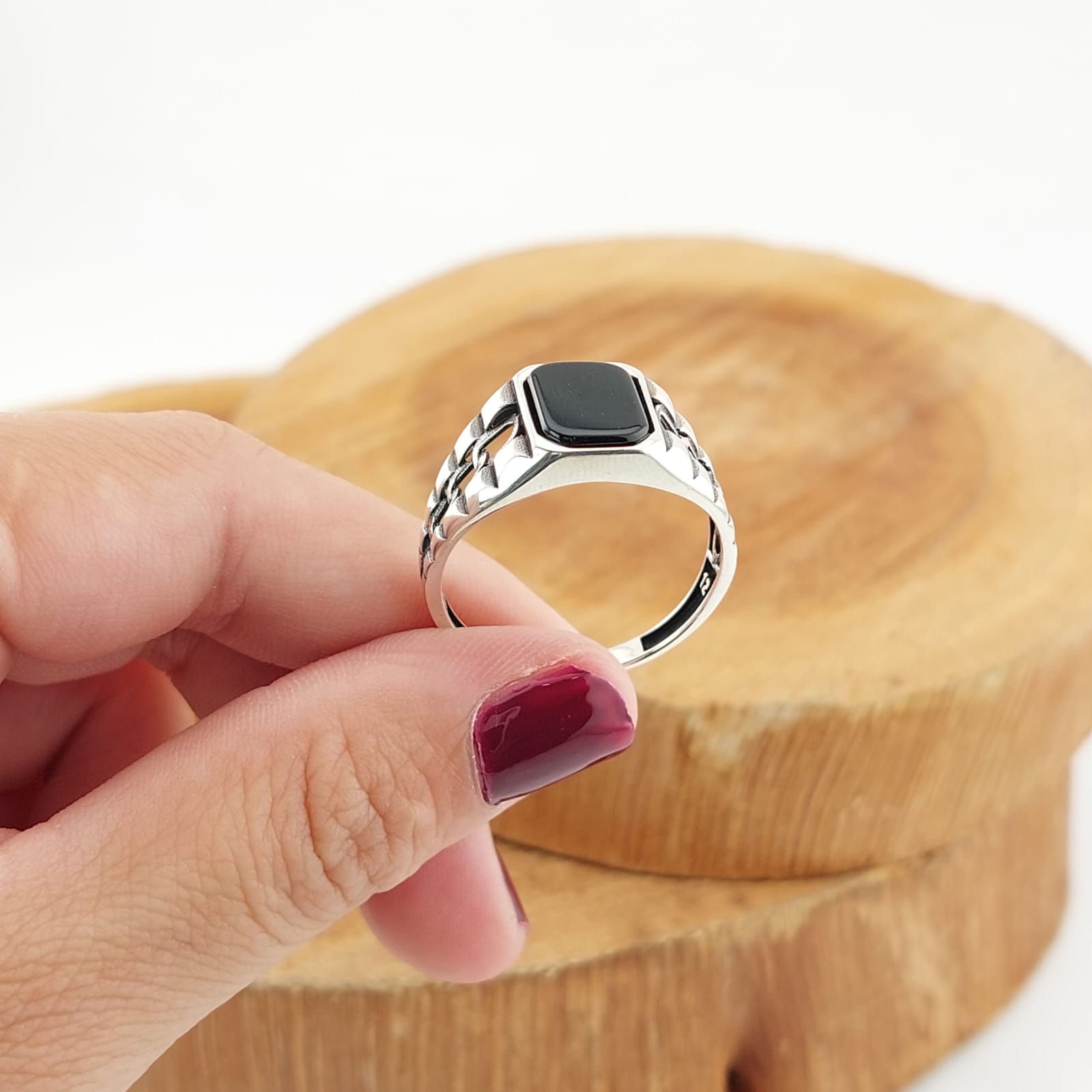 Anillo Hombre Ónix Plata 925 27182