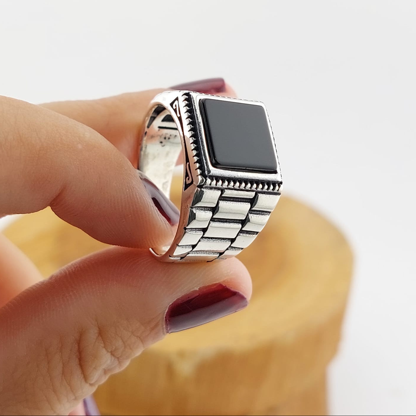Anillo Hombre Ónix Plata 925 27185