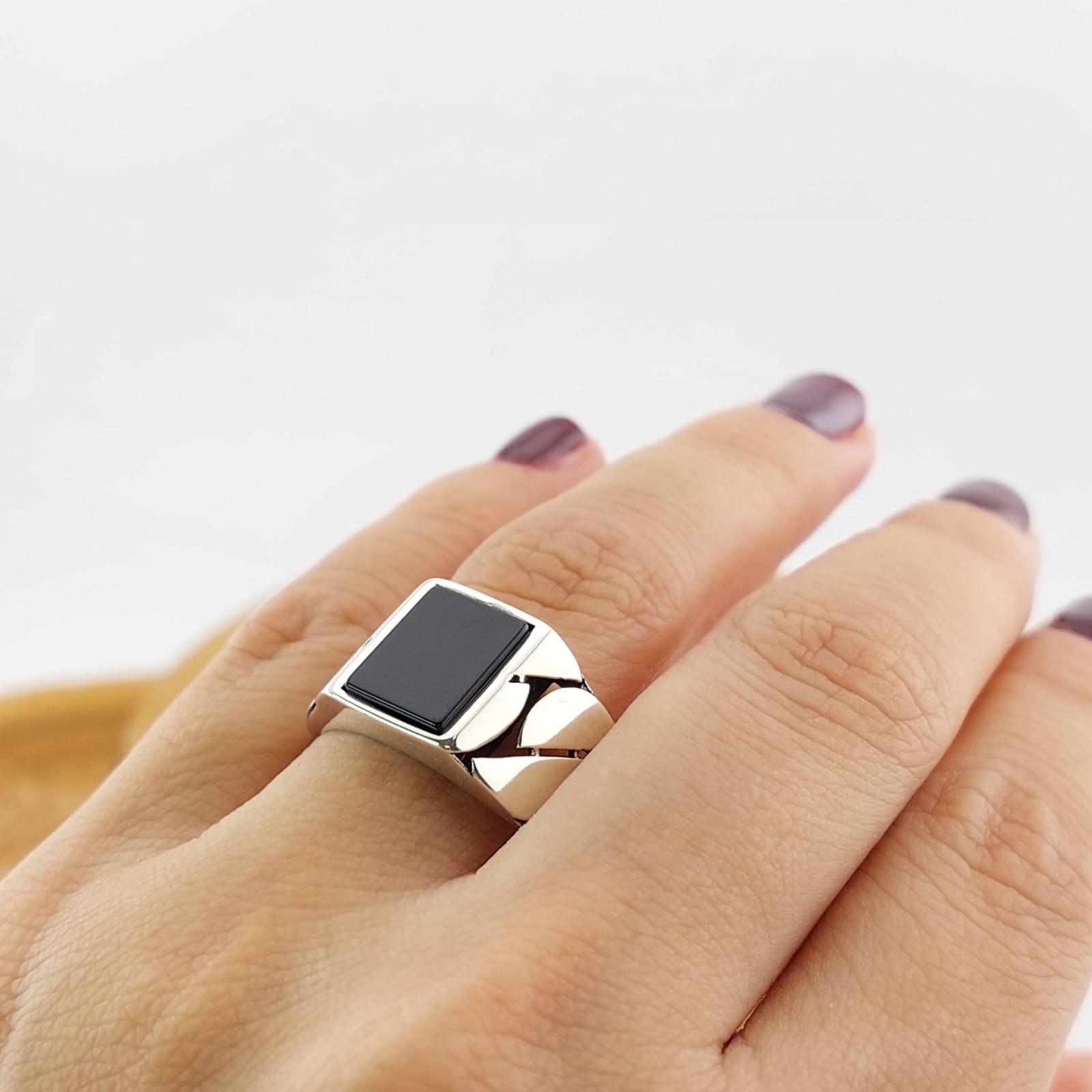 Anillo Hombre Ónix Plata 925 27181