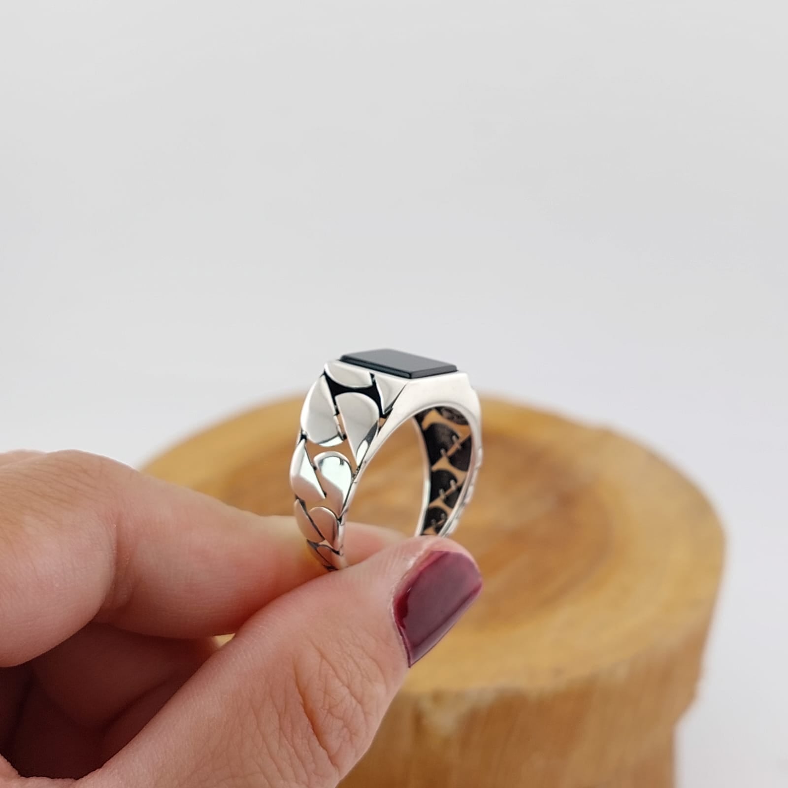 Anillo Hombre Ónix Plata 925 27181
