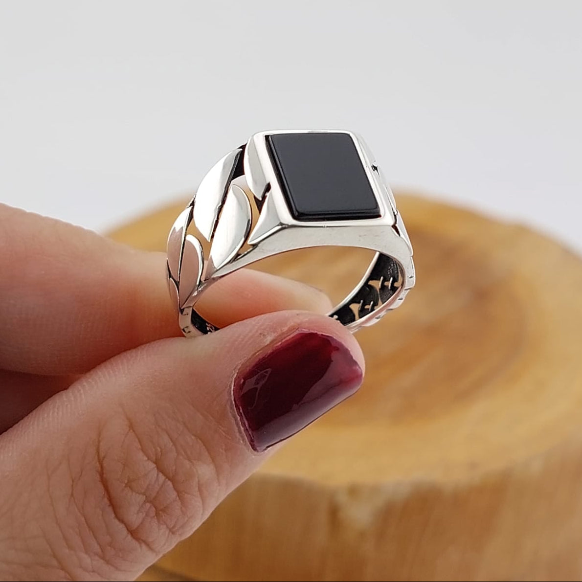 Anillo Hombre Ónix Plata 925 27181