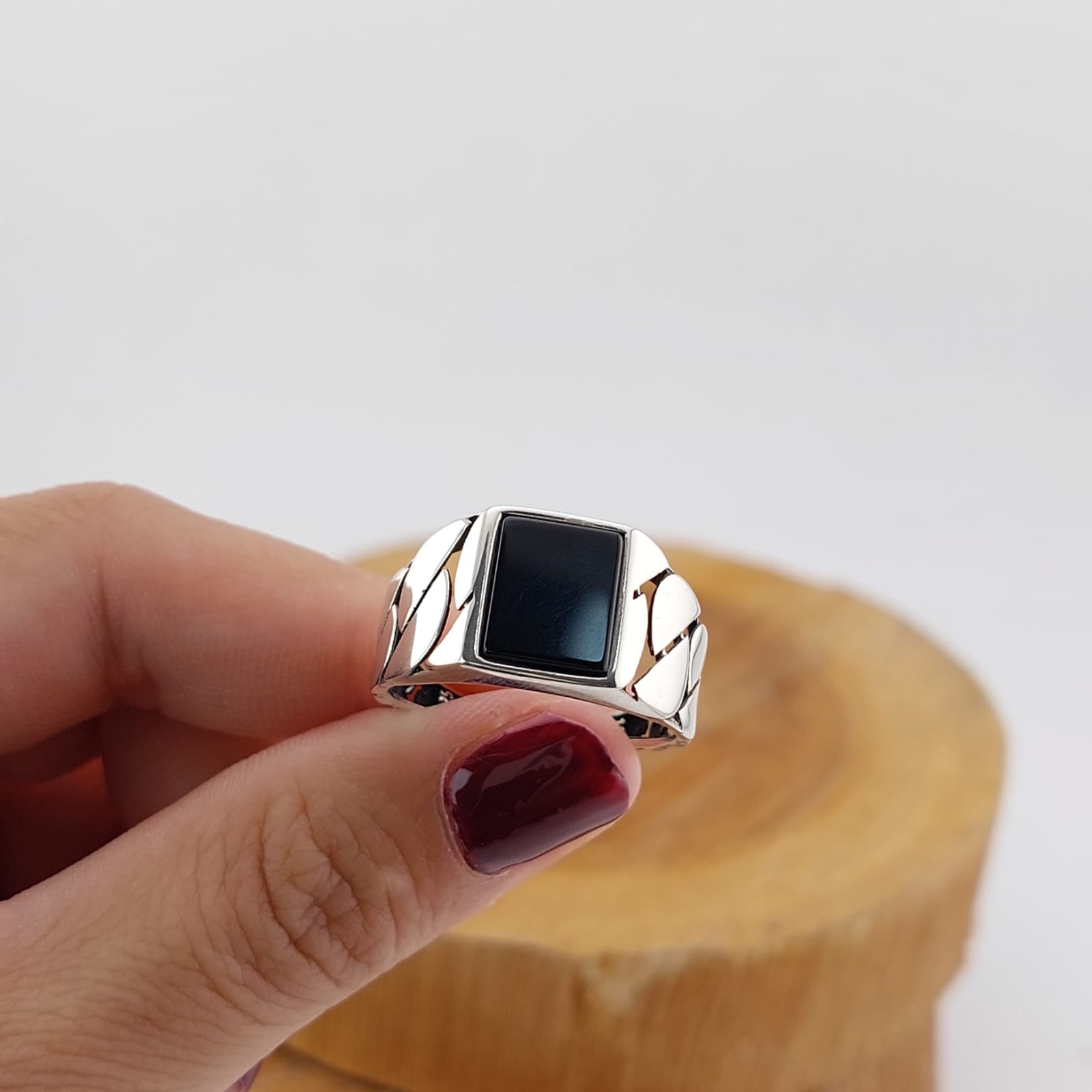 Anillo Hombre Ónix Plata 925 27181