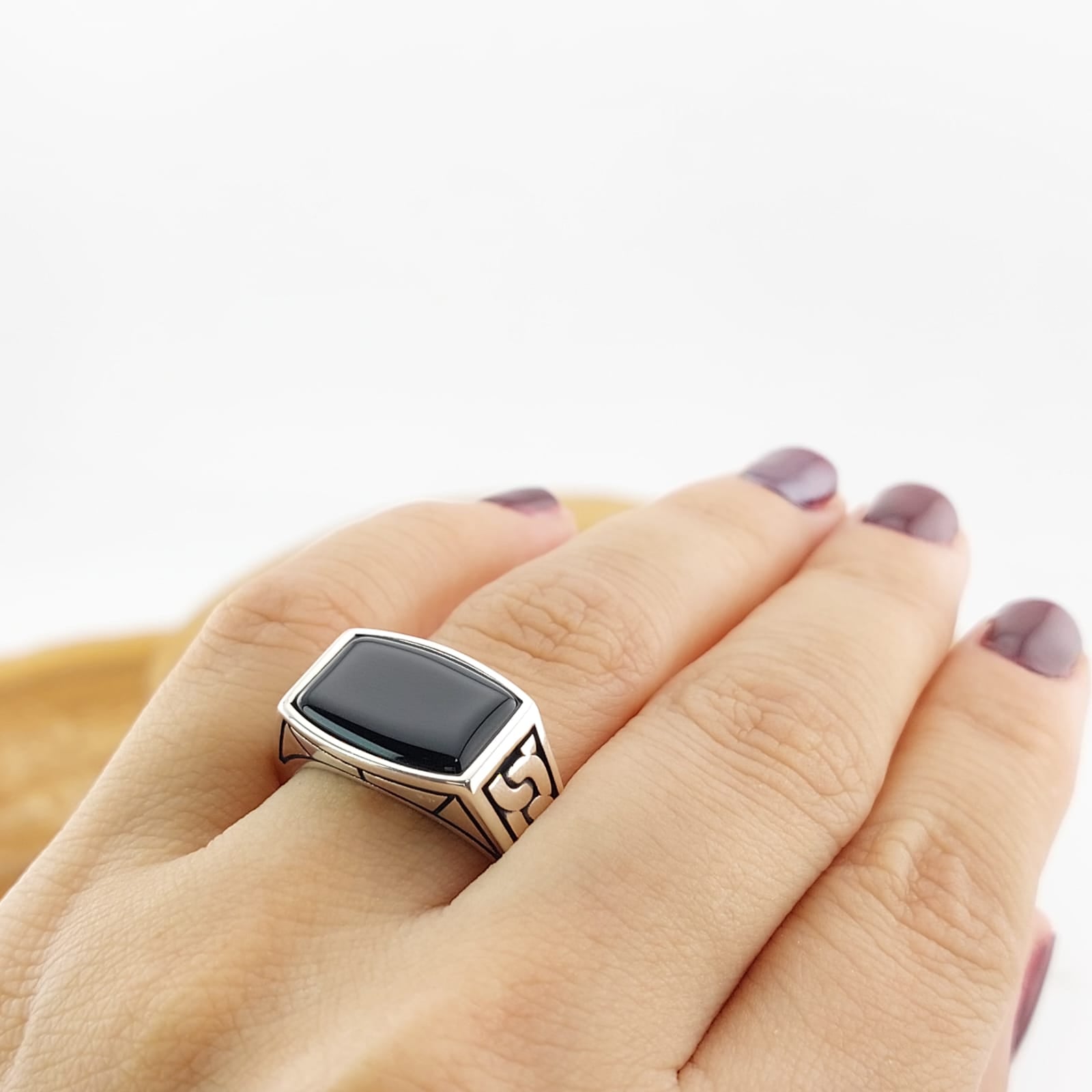 Anillo Hombre Ónix Plata 925 27184