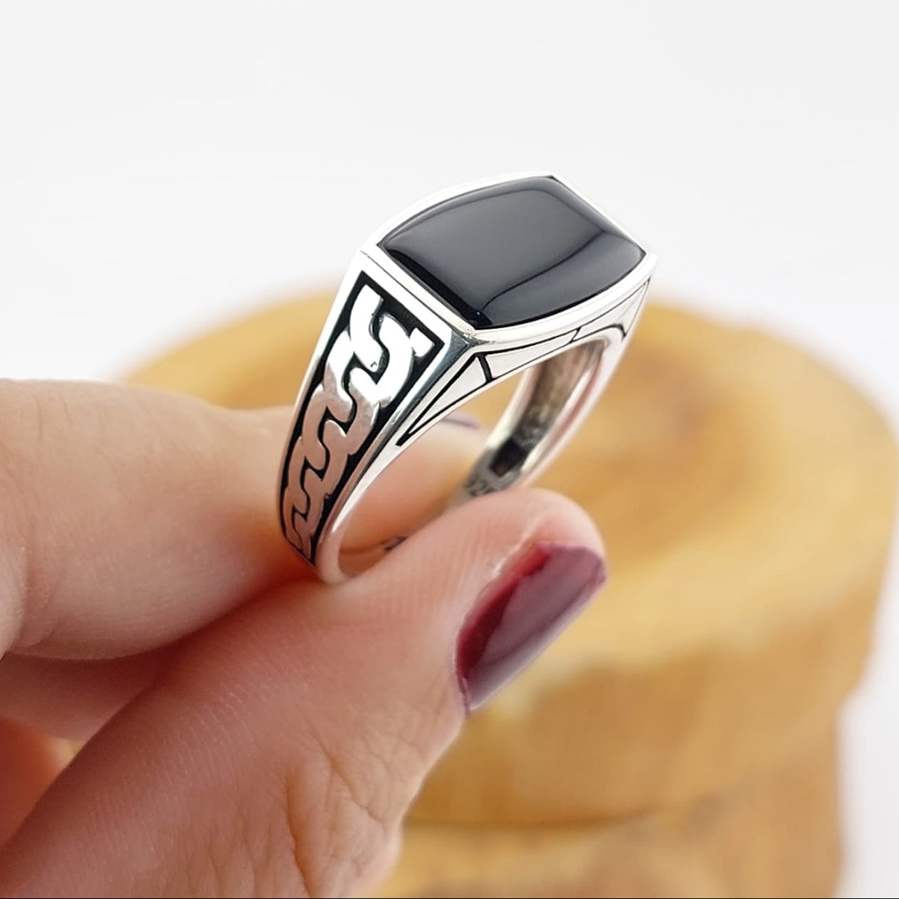 Anillo Hombre Ónix Plata 925 27184