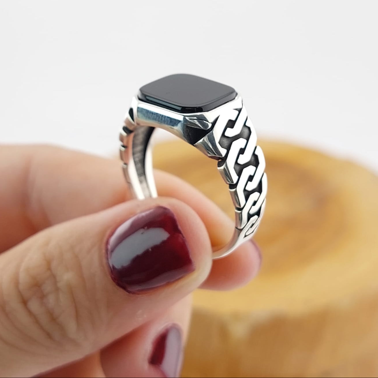 Anillo Hombre Ónix Plata 925 27183