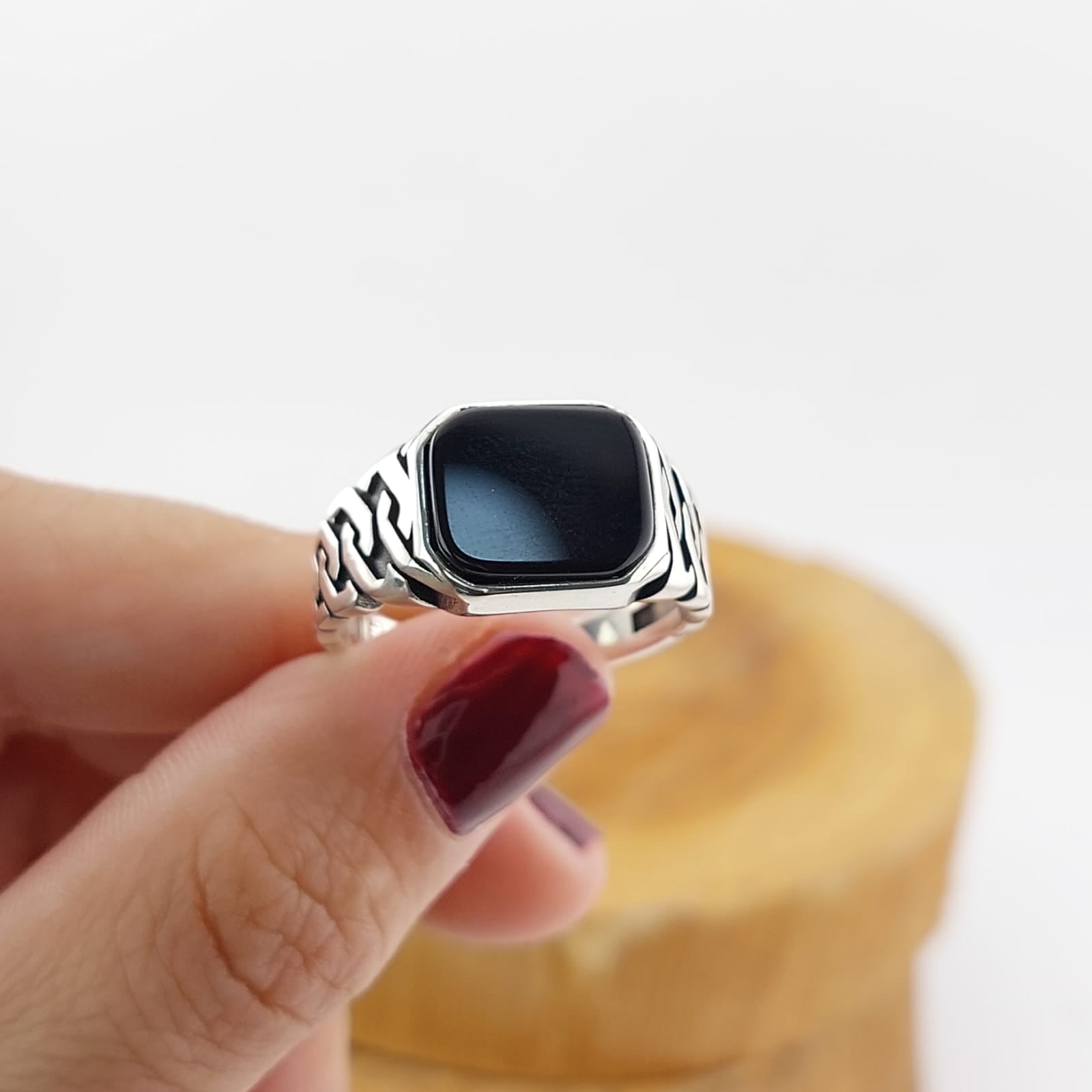 Anillo Hombre Ónix Plata 925 27183