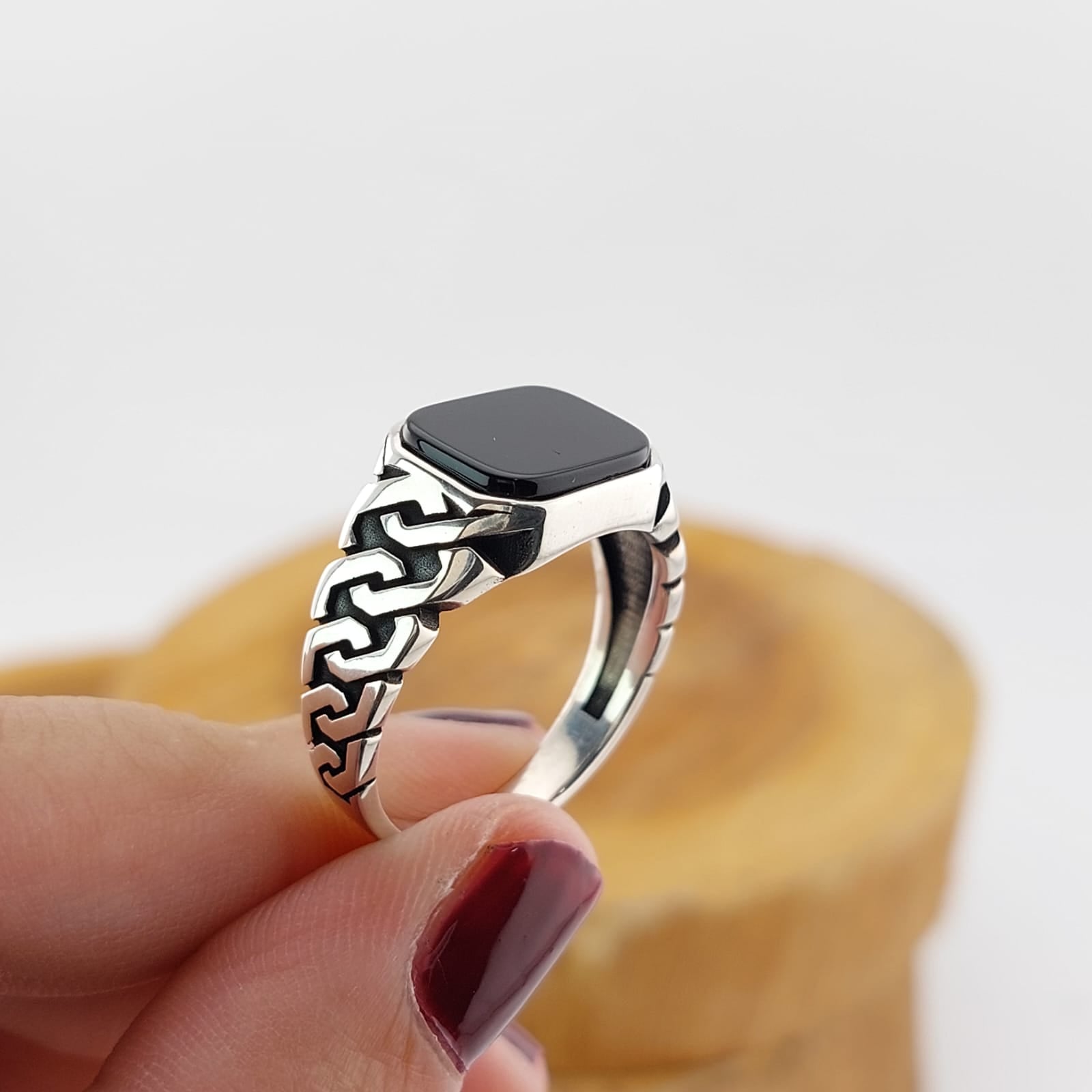 Anillo Hombre Ónix Plata 925 27183