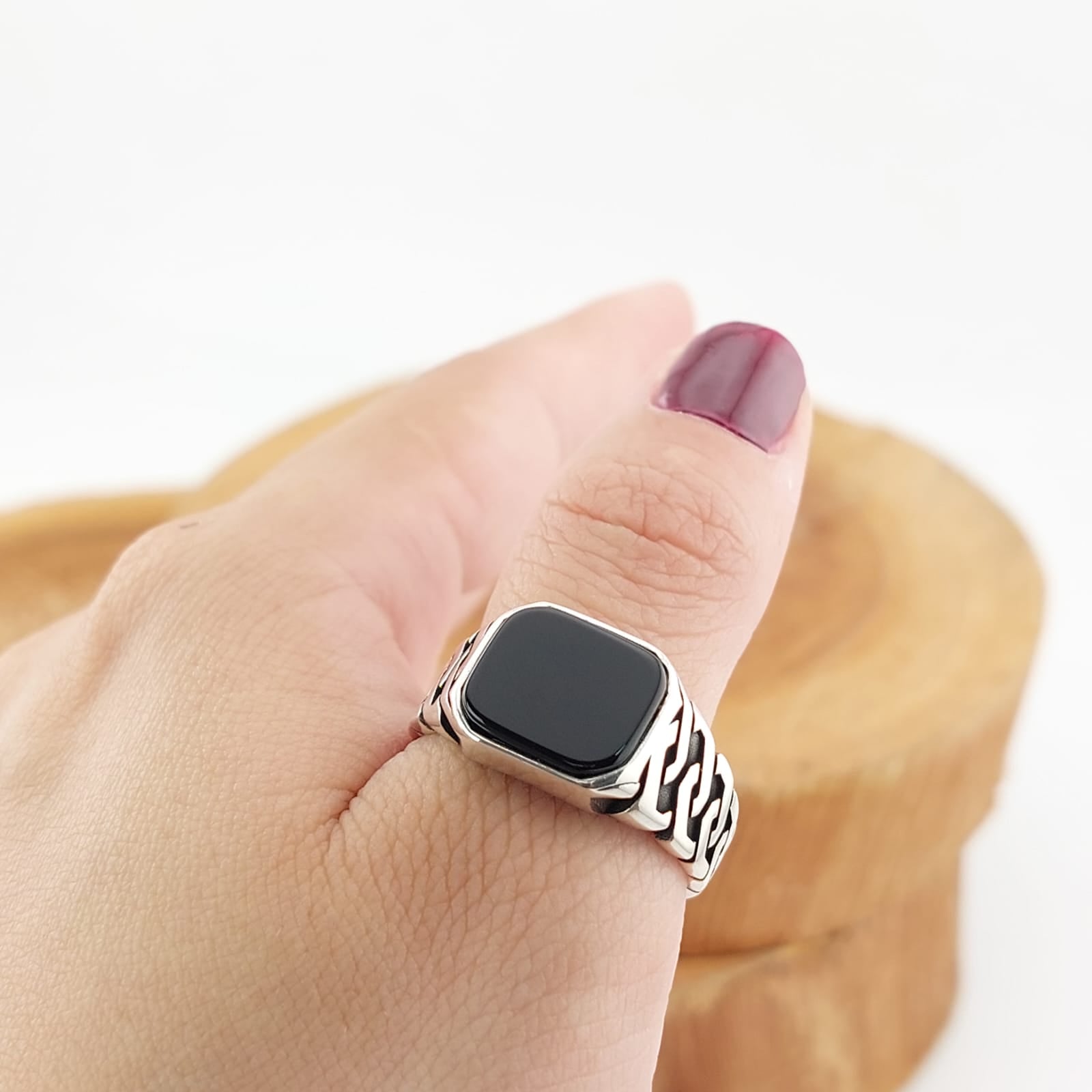Anillo Hombre Ónix Plata 925 27183