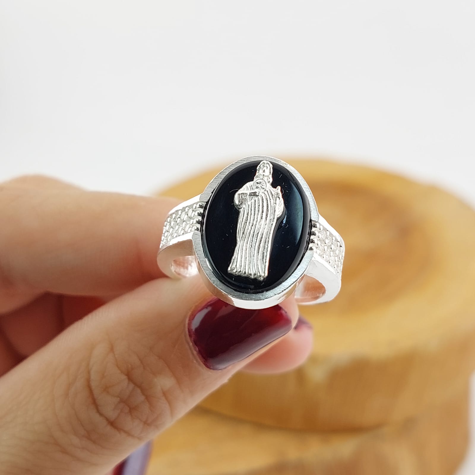 Anillo Hombre San Benito Ónix Plata 925 27187