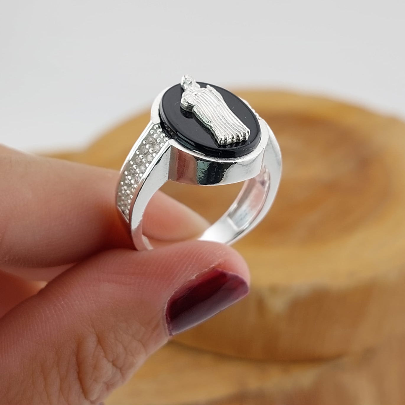 Anillo Hombre San Benito Ónix Plata 925 27187