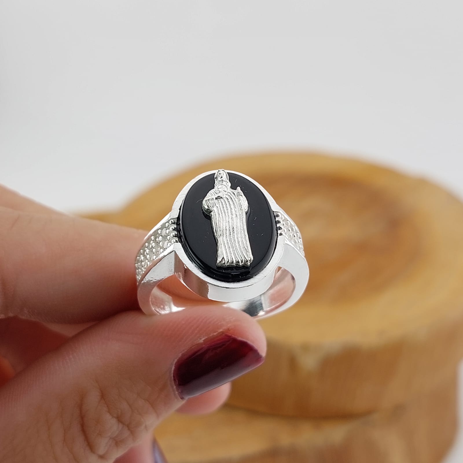 Anillo Hombre San Benito Ónix Plata 925 27187