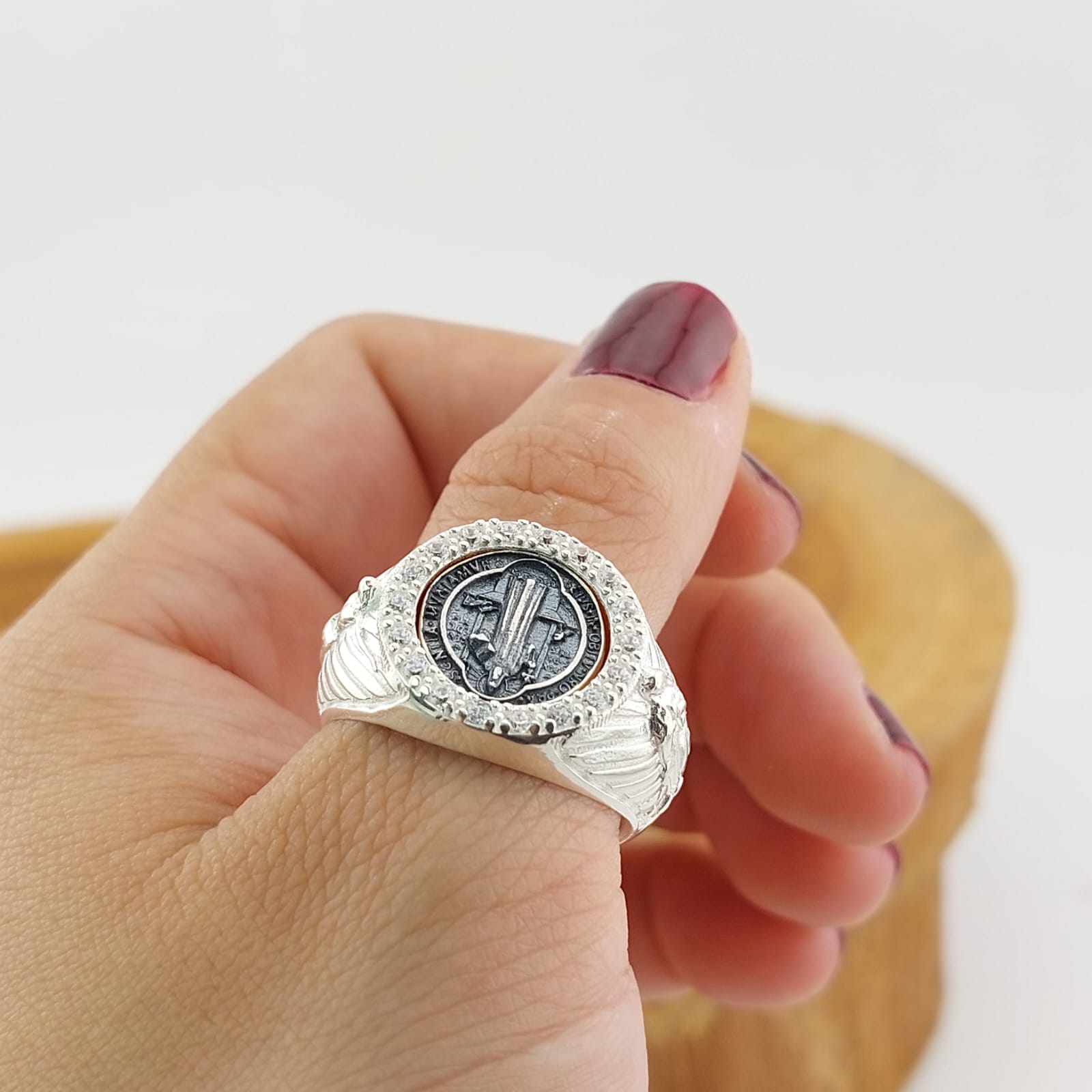 Anillo Hombre San Benito Bilateral Plata 925 27186