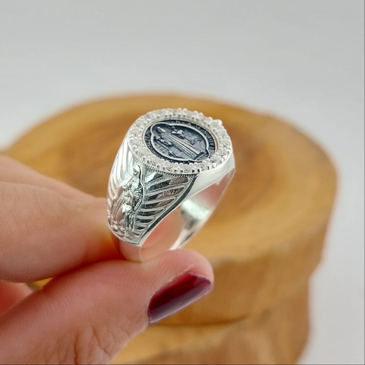 Anillo Hombre San Benito Bilateral Plata 925 27186