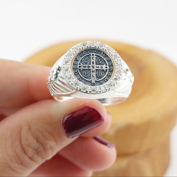 Anillo Hombre San Benito Bilateral Plata 925 27186