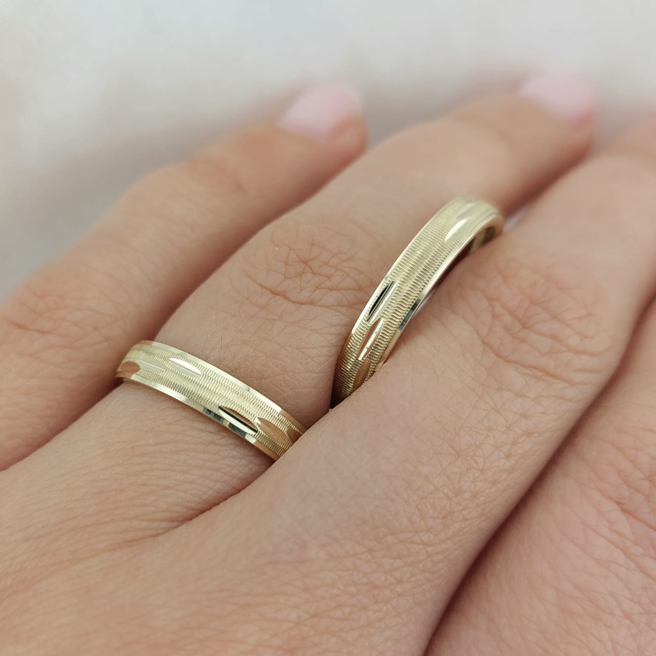 Anillos Matrimonio Duo Oro 10k 4mm 5.1g Italia 210000020948