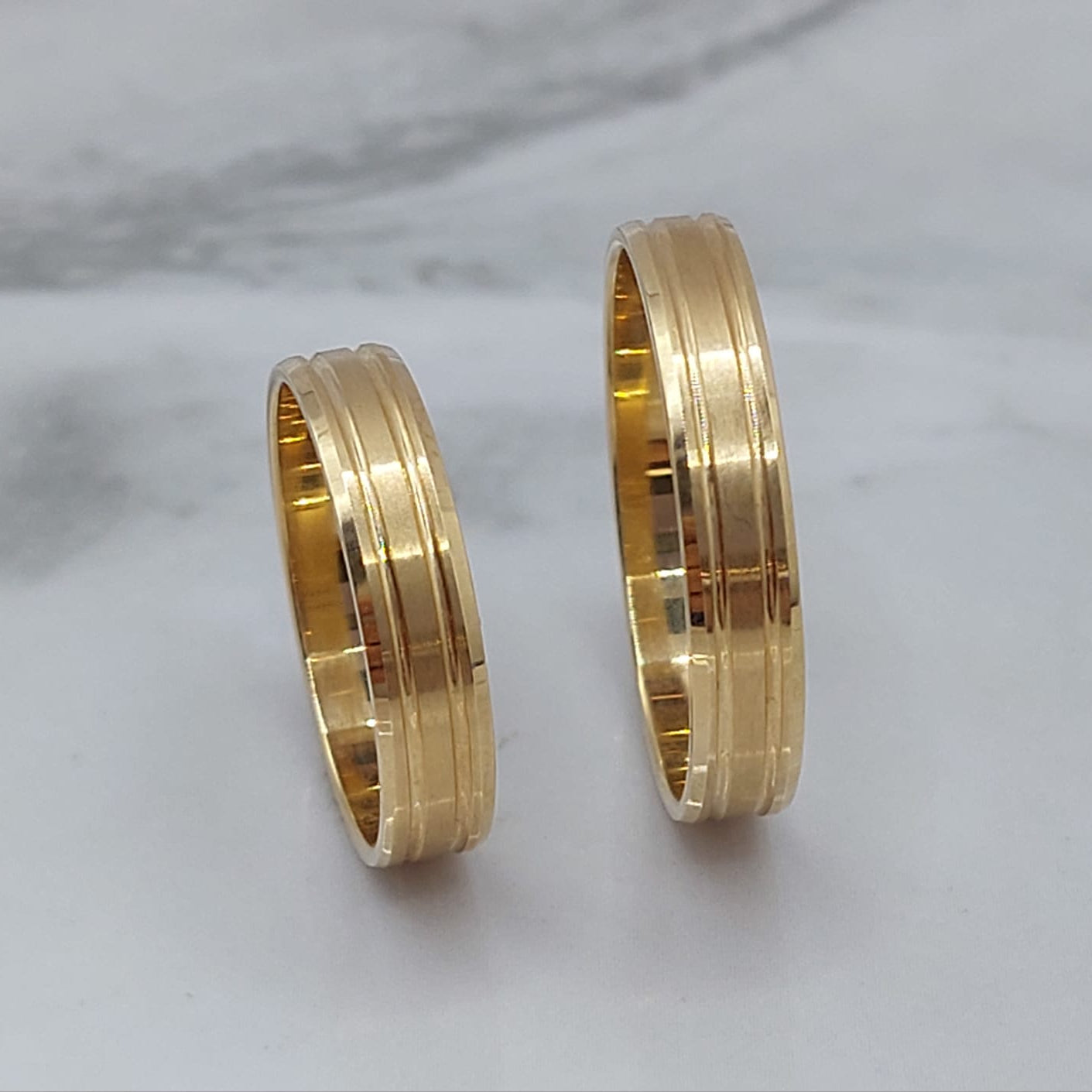 Anillos Matrimonio Duo Oro 10k 4mm 4.5g Italia 210000020966