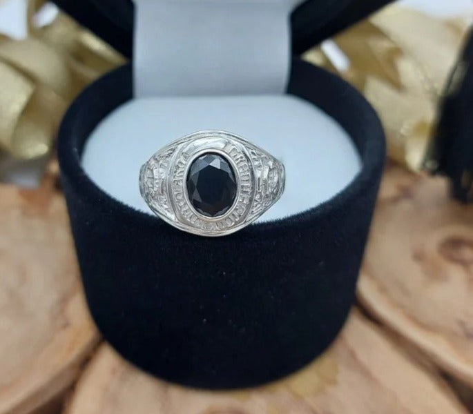 Anillo Graduación Bachiller Negro Plata 925 210000023660