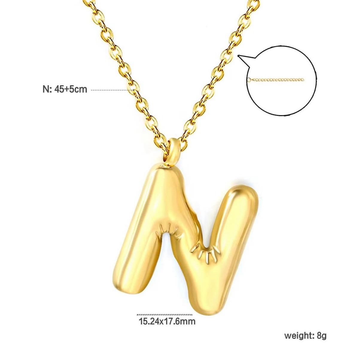 Collar Letra N Acero 210000023476x
