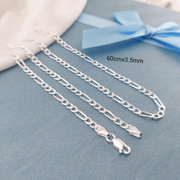 Cadena Fígaro Diamantada 12.3g 60CM/4MM Plata 925 24467