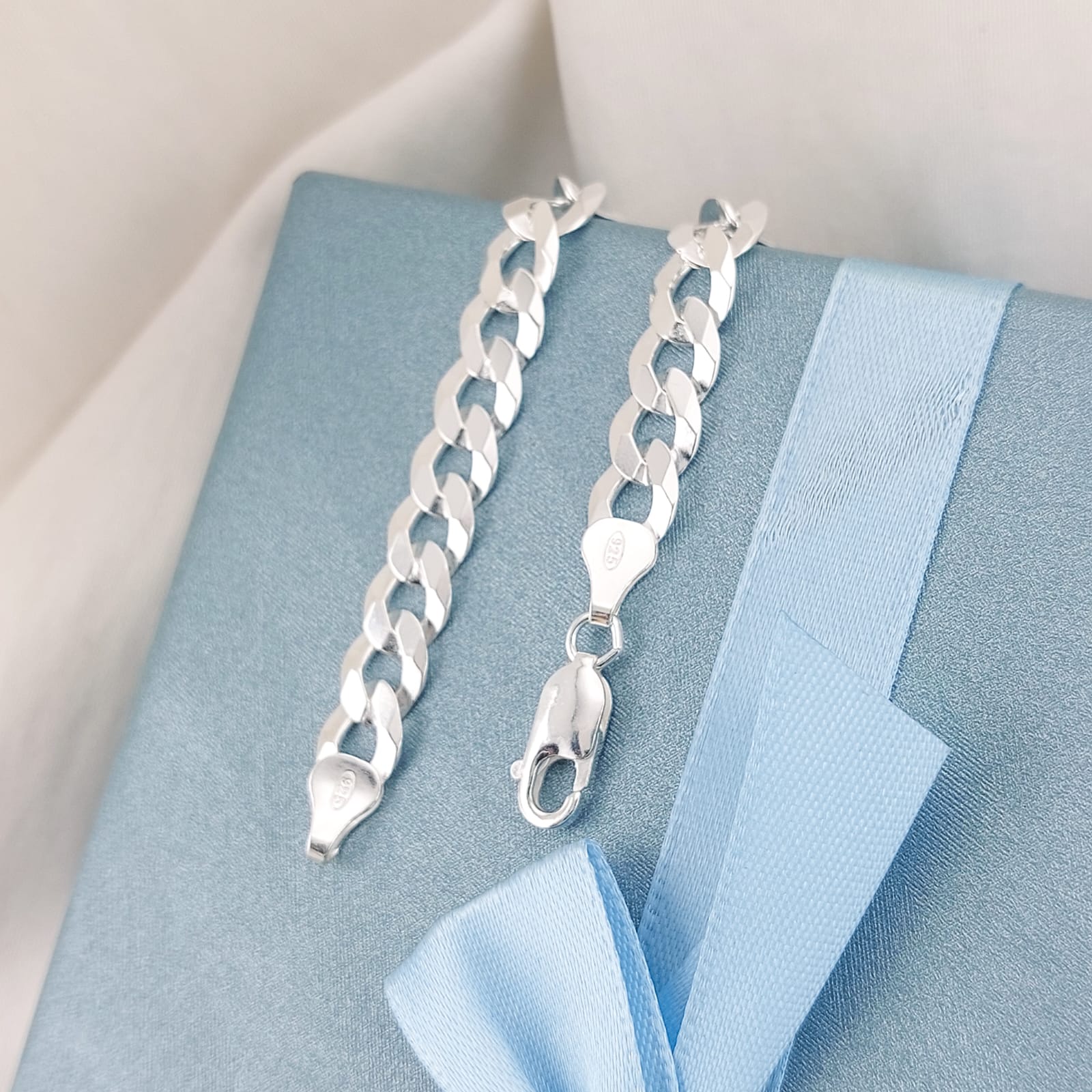 Pulsera Grumet Hueca 20cm/7mm Plata 925 26206