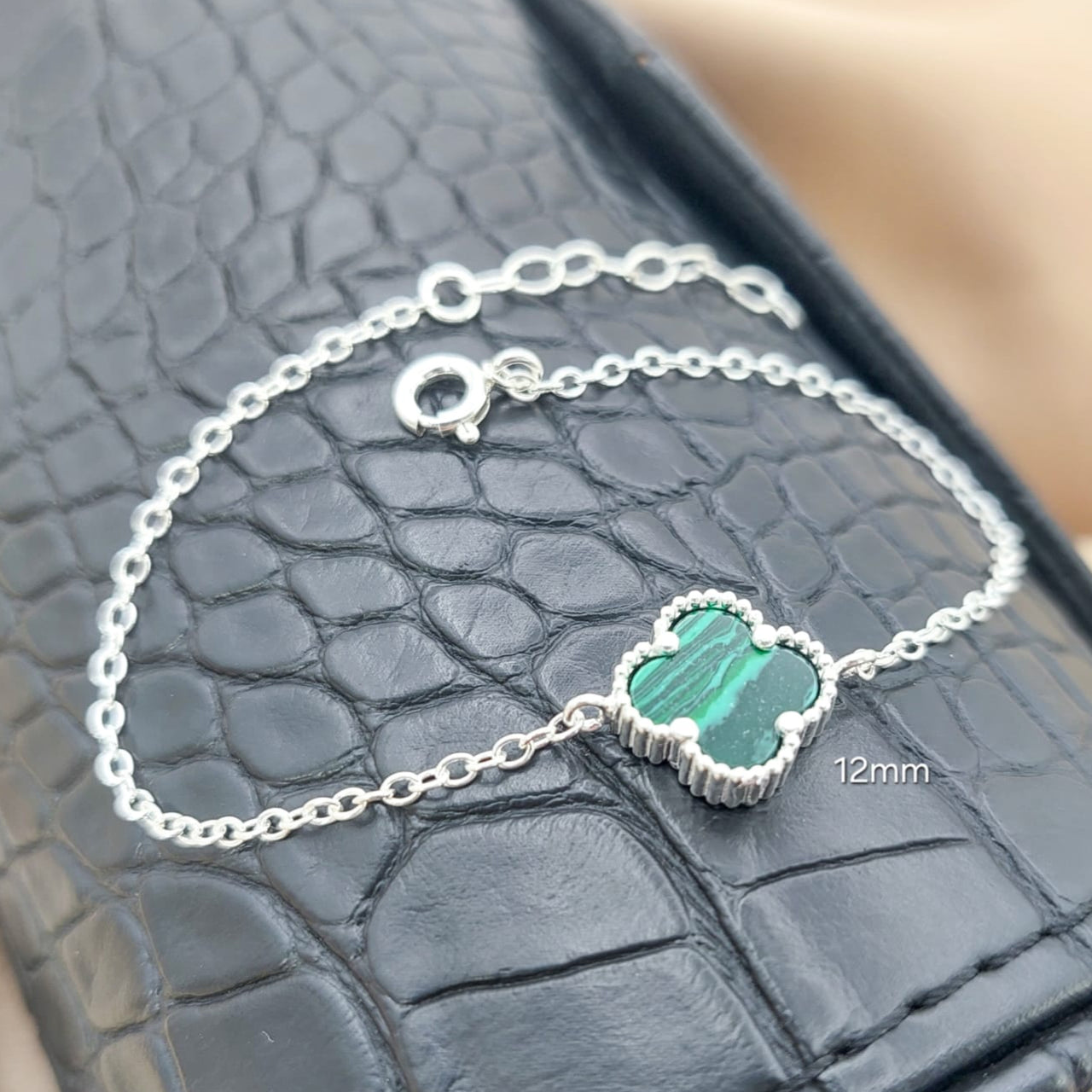 Pulsera Dama VC Verde Plata 925 17/20cm dije 12mm 210000023813