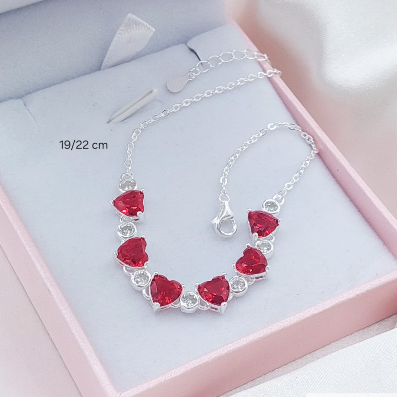 Pulsera Dama Rojo Plata 925 19/22 cm 210000023837