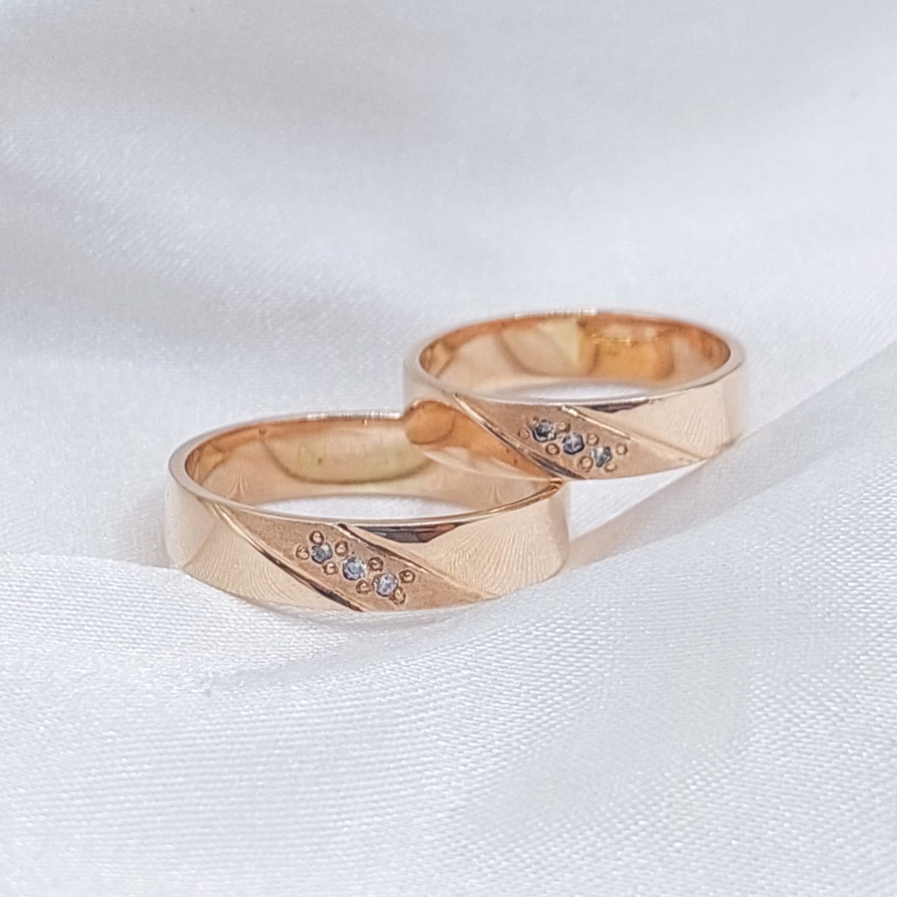 Anillos Matrimonio Duo Oro Rosa Italiano 10k 5mm /7.0g 210000020767