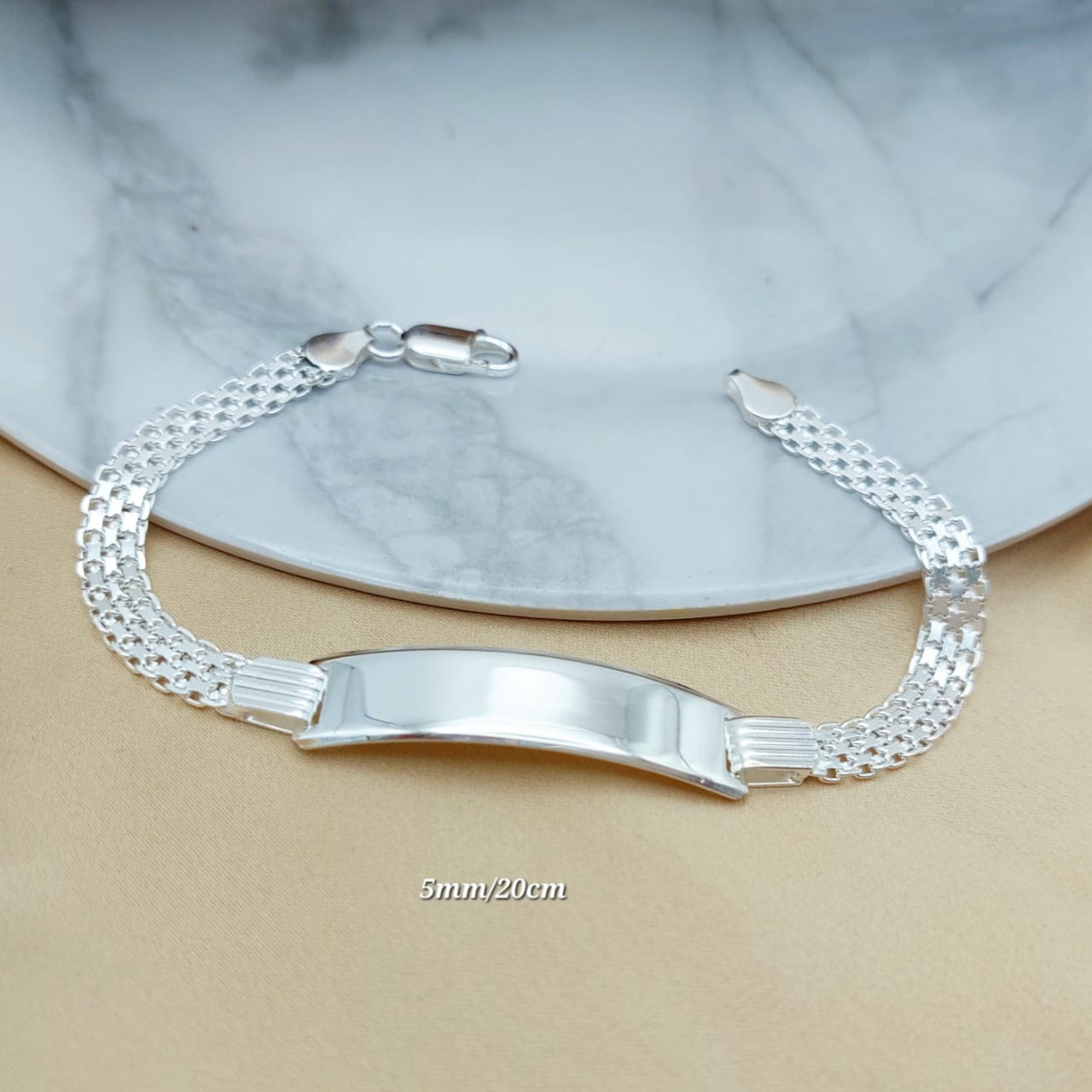 Pulsera Placa 19cm Bismark Plata 925 210000024321