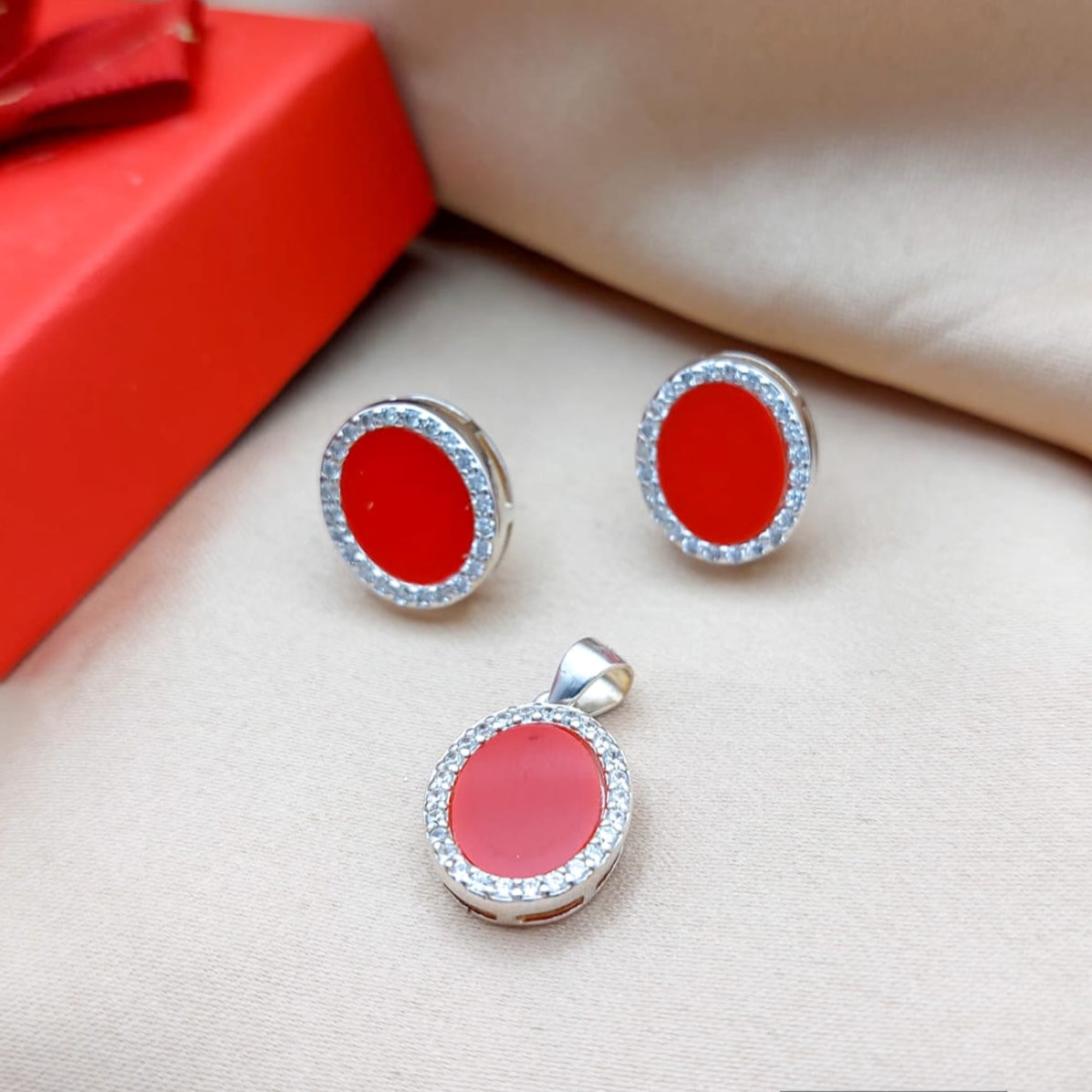 Juego Dama Rojo Plata 925 210000023879
