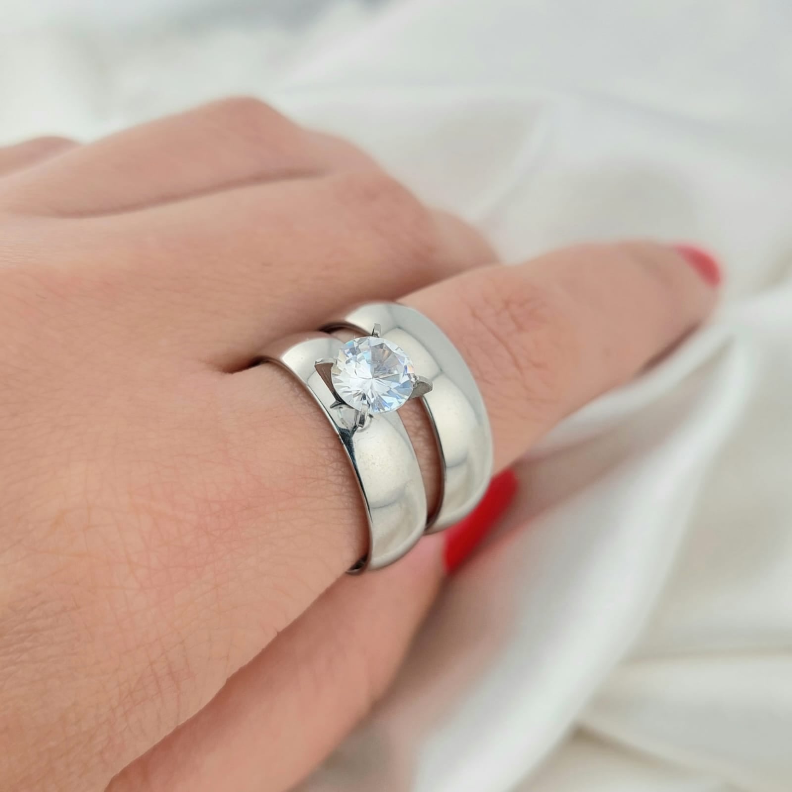 ANILLOS ACERO DUO DAMA TALLA 10 210000009872X