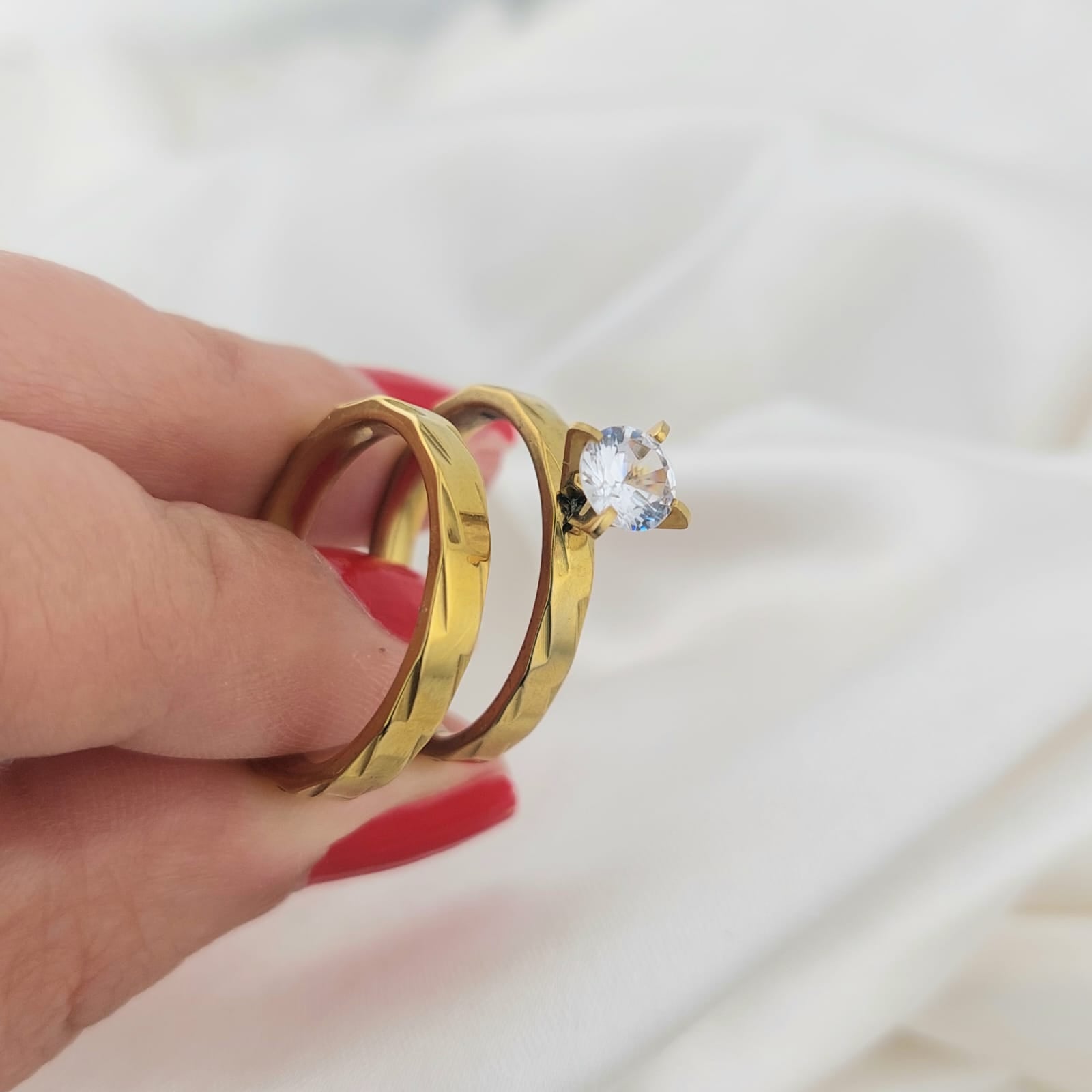ANILLOS ACERO DUO DAMA TALLA 10 210000003251X