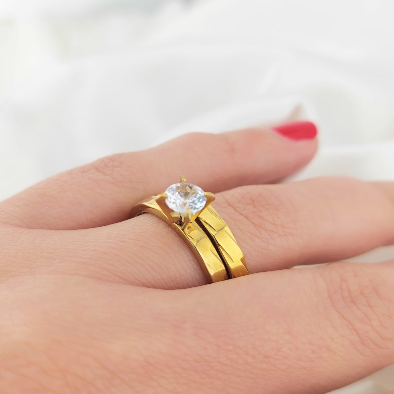 ANILLOS ACERO DUO DAMA TALLA 10 210000003251X