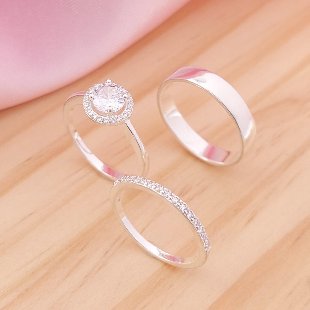 Anillos Tríos Matrimonio Plata 925 210000015052
