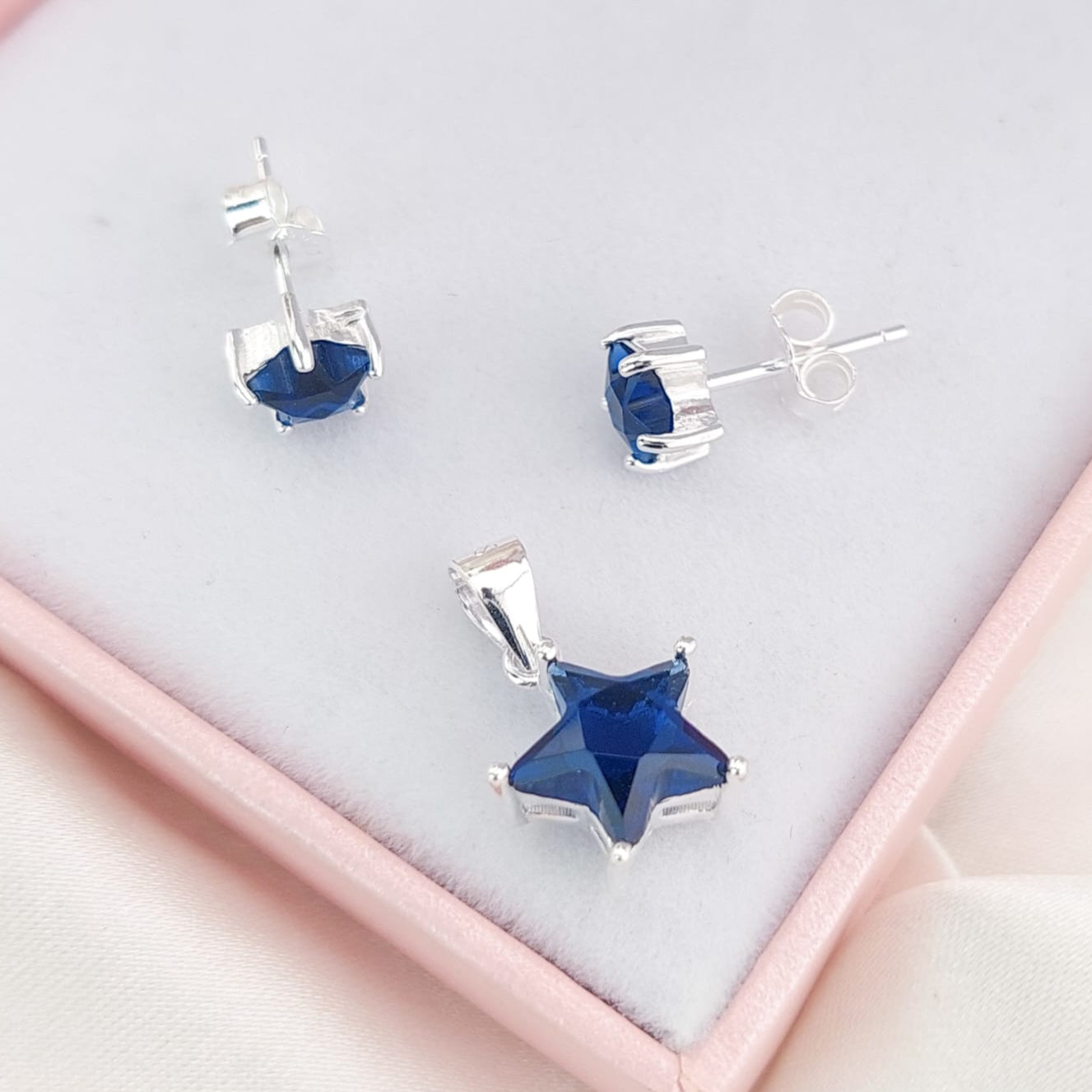 Juego Dama Azul Plata 925 210000024202